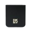 DKNY Leather Metal Stack Logo Case for Samsung Galaxy Z Flip 6 - Black