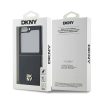 DKNY Leather Metal Stack Logo Case for Samsung Galaxy Z Flip 6 - Black