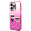 iPhone 14 Pro Max Karl Lagerfeld Gradient Karl és Choupette  rózsaszín telefontok