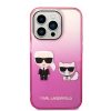 iPhone 14 Pro Max Karl Lagerfeld Gradient Karl és Choupette  rózsaszín telefontok