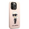 iPhone 14 Pro  Karl Lagerfeld 6,1" kemény tok rózsaszín/rózsaszín szilikon ikonnal