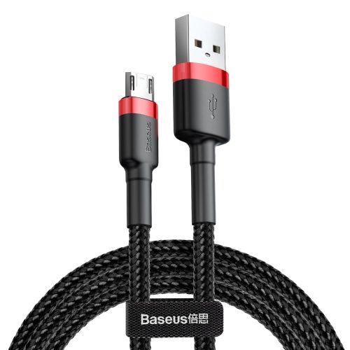 Baseus Cafule Cable durable nylon cable USB / micro USB 1.5A 2M black-red (CAMKLF-C91)