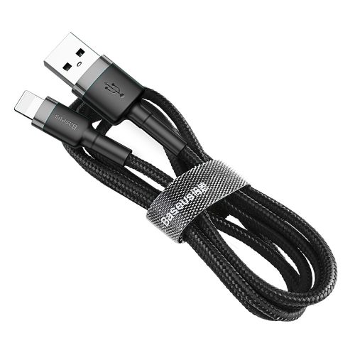 Baseus Cafule Cable durable nylon cable USB / Lightning QC3.0 2.4A 0.5M black-gray (CALKLF-AG1)