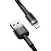 Baseus Cafule Cable durable nylon cable USB / Lightning QC3.0 2.4A 0.5M black-gray (CALKLF-AG1)