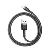 Baseus Cafule Cable durable nylon cable USB / Lightning QC3.0 2.4A 0.5M black-gray (CALKLF-AG1)