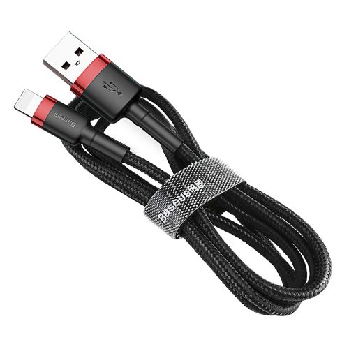 Baseus Cafule Cable durable nylon cable USB / Lightning QC3.0 2.4A 0.5M black-red (CALKLF-A19)