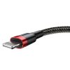 Baseus Cafule Cable durable nylon cable USB / Lightning QC3.0 2.4A 0.5M black-red (CALKLF-A19)