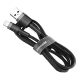 Baseus Cafule Cable durable nylon cable USB / Lightning QC3.0 2.4A 1M black-gray (CALKLF-BG1)