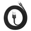 Baseus Cafule Cable durable nylon cable USB / Lightning QC3.0 2.4A 1M black-gray (CALKLF-BG1)