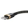 Baseus Cafule Cable durable nylon cable USB / Lightning QC3.0 2.4A 1M black-gold (CALKLF-BV1)