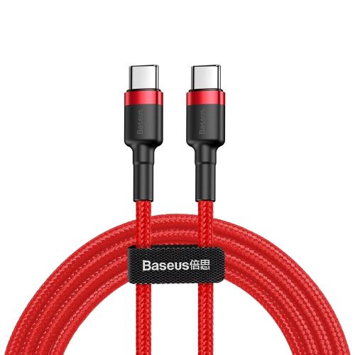 Baseus Cafule Cable Durable Nylon Cord USB-C PD / USB-C PD PD2.0 60W 20V 3A QC3.0 2M Red (CATKLF-H09)