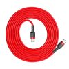 Baseus Cafule Cable Durable Nylon Cord USB-C PD / USB-C PD PD2.0 60W 20V 3A QC3.0 2M Red (CATKLF-H09)