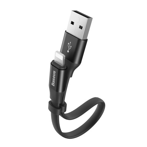 Baseus Nimble flat cable USB / Lightning cable with holder 2A 0.23M black (CALMBJ-B01)