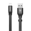 Baseus Nimble flat cable USB / Lightning cable with holder 2A 0.23M black (CALMBJ-B01)