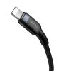 Baseus Cafule Cable durable nylon cable USB Type C PD / Lightning 18W QC3.0 1m black-gray (CATLKLF-G1)