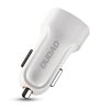 Dudao car kit charger 2x USB 2.4A + cable USB 3in1 Lightning / Type C / micro USB cable white (R7 white)