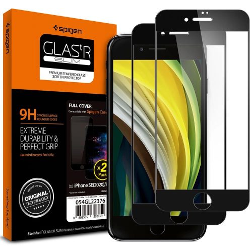 TEMPERED GLASS Spigen GLASS FC 2-PACK IPHONE 7 / 8 / SE 2020 / 2022 BLACK