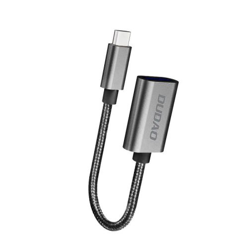 Dudao adapter cable OTG USB 2.0 to USB Type C gray (L15T)