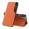 Eco Leather View Case elegant bookcase type case with kickstand for Samsung Galaxy S21+ 5G (S21 Plus 5G) orange