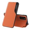 Eco Leather View Case elegant bookcase type case with kickstand for Samsung Galaxy A72 4G orange