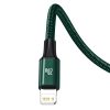 Baseus Rapid 3in1 USB Typ C - USB Typ C / Lightning / micro USB cable 20 W 1,5 m green (CAMLT-SC06)