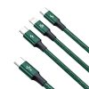 Baseus Rapid 3in1 USB Typ C - USB Typ C / Lightning / micro USB cable 20 W 1,5 m green (CAMLT-SC06)