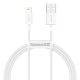 Baseus Superior USB - Lightning cable 2.4A 1 m White (CALYS-A02)