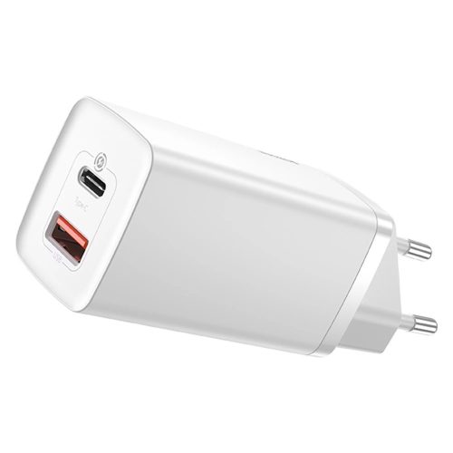 Baseus GaN2 Lite fast charger 65W USB / USB Type C Quick Charge 3.0 Power Delivery (gallium nitride) white (CCGAN2L-B02)