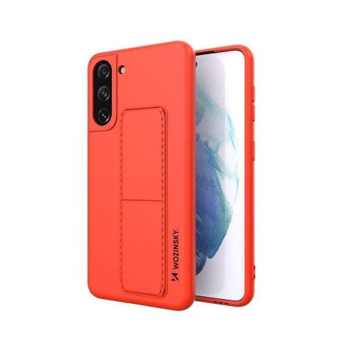 Wozinsky Kickstand Case Silicone Stand Cover for Samsung Galaxy S21 + 5G Red