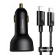 Baseus Superme fast car charger USB / USB Type C 100W PPS Quick Charge Power Delivery + USB cable Type C 100W (20V/5A) 1m black (TZCCZX-01)