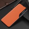 Eco Leather View Case elegant bookcase type case with kickstand for Samsung Galaxy A22 4G orange