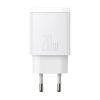 Baseus Compact fast charger USB / USB Type C 20W 3A Power Delivery Quick Charge 3.0 white (CCXJ-B02)