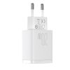 Baseus Compact fast charger USB / USB Type C 20W 3A Power Delivery Quick Charge 3.0 white (CCXJ-B02)