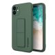 Wozinsky Kickstand Case Silicone Stand Cover for Samsung Galaxy A72 4G Dark Green