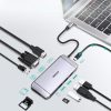 Choetech 9in1 multifunctional USB Type C HUB - 3x USB 3.2 Gen 1 / SD and TF memory card reader / HDMI 4K 30Hz / VGA Full HD 60Hz / USB Type C / RJ45 gray (HUB-M15 gray)