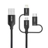 Choetech 3in1 MFI cable USB - USB Type C / micro USB / Lightning (charging 3A / data transmission 480 Mbps) 1.2m black (IP0030-BK)