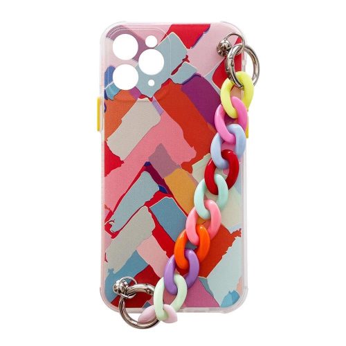 Color Chain Case gel flexible elastic case cover with a chain pendant for Samsung Galaxy A22 4G multicolour  (3)