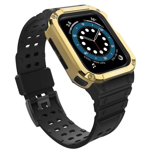 Protect Strap Band Band with Case for Apple Watch 7 / SE (41/40 / 38mm) Case Armored Watch Cover Black