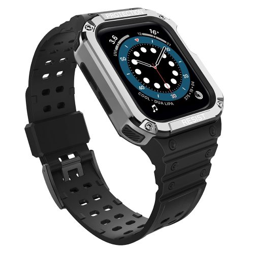 Protect Strap Band Band with Case for Apple Watch 7 / SE (41/40 / 38mm) Case Armored Watch Cover Black