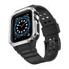 Protect Strap Band Band with Case for Apple Watch 7 / SE (41/40 / 38mm) Case Armored Watch Cover Black