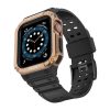 Protect Strap Band Case Wristband for Apple Watch 7 / 6 / 5 / 4 / 3 / 2 / SE (45 / 44 / 42mm) Case Armor Watch Cover Black / Rose Gold