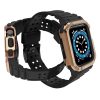 Protect Strap Band Case Wristband for Apple Watch 7 / 6 / 5 / 4 / 3 / 2 / SE (45 / 44 / 42mm) Case Armor Watch Cover Black / Rose Gold