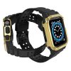 Protect Strap Band with Case for Apple Watch 7 / SE (45/44 / 42mm) Case Armored Watch Cover Black