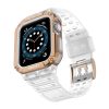 Protect Strap Band Case Wristband for Apple Watch 7 / 6 / 5 / 4 / 3 / 2 / SE (45 / 44 / 42mm) Case Armor Watch Cover Transparent / Rose Gold