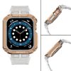 Protect Strap Band Case Wristband for Apple Watch 7 / 6 / 5 / 4 / 3 / 2 / SE (45 / 44 / 42mm) Case Armor Watch Cover Transparent / Rose Gold