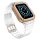 Protect Strap Band Case Wristband for Apple Watch 7 / 6 / 5 / 4 / 3 / 2 / SE (45 / 44 / 42mm) Case Armor Watch Cover White / Rose Gold