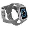 Protect Strap Band with Case for Apple Watch 7 / SE (45/44 / 42mm) Case Armored Watch Cover Gray