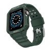 Protect Strap Band with Case for Apple Watch 7 / SE (45/44 / 42mm) Case Armored Watch Cover Green