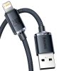 Baseus Crystal Shine Series cable USB cable for fast charging and data transfer USB Type A - Lightning 2.4A 1.2m black (CAJY000001)