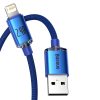 Baseus Crystal Shine Series cable USB cable for fast charging and data transfer USB Type A - Lightning 2.4A 1.2m blue (CAJY000003)